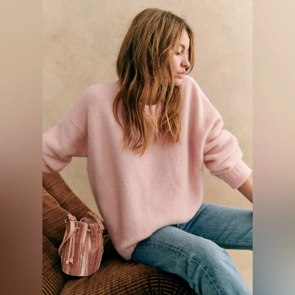 Sezane Blush Pink Amiel Jumper Sweater - Picture 1 of 6